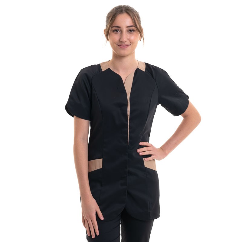 Blouse médicale et esthéticienne Mélodie de Robur coloris noir