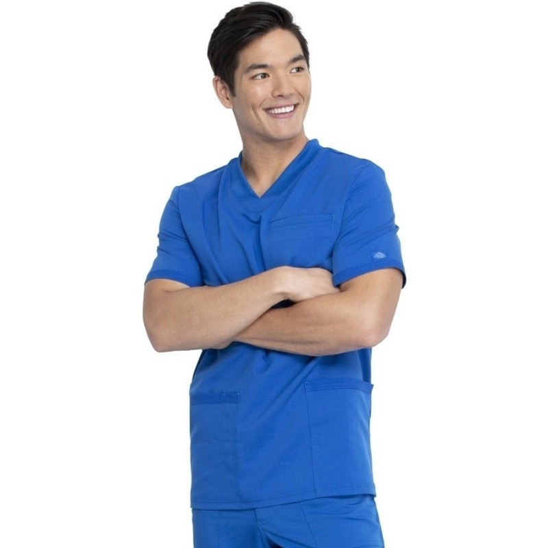 Tunique médicale homme col V bleu royal Dickies Medical