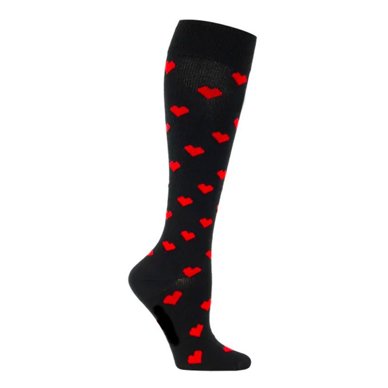 Chaussettes de compression cœurs rouges et noir Orologi