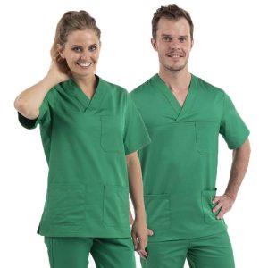 Tunique Médicale Unisexe Verte Col V Lavable à 75°- MANELLI, 29,90€